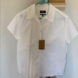 A.P.C white short sleeve shirt